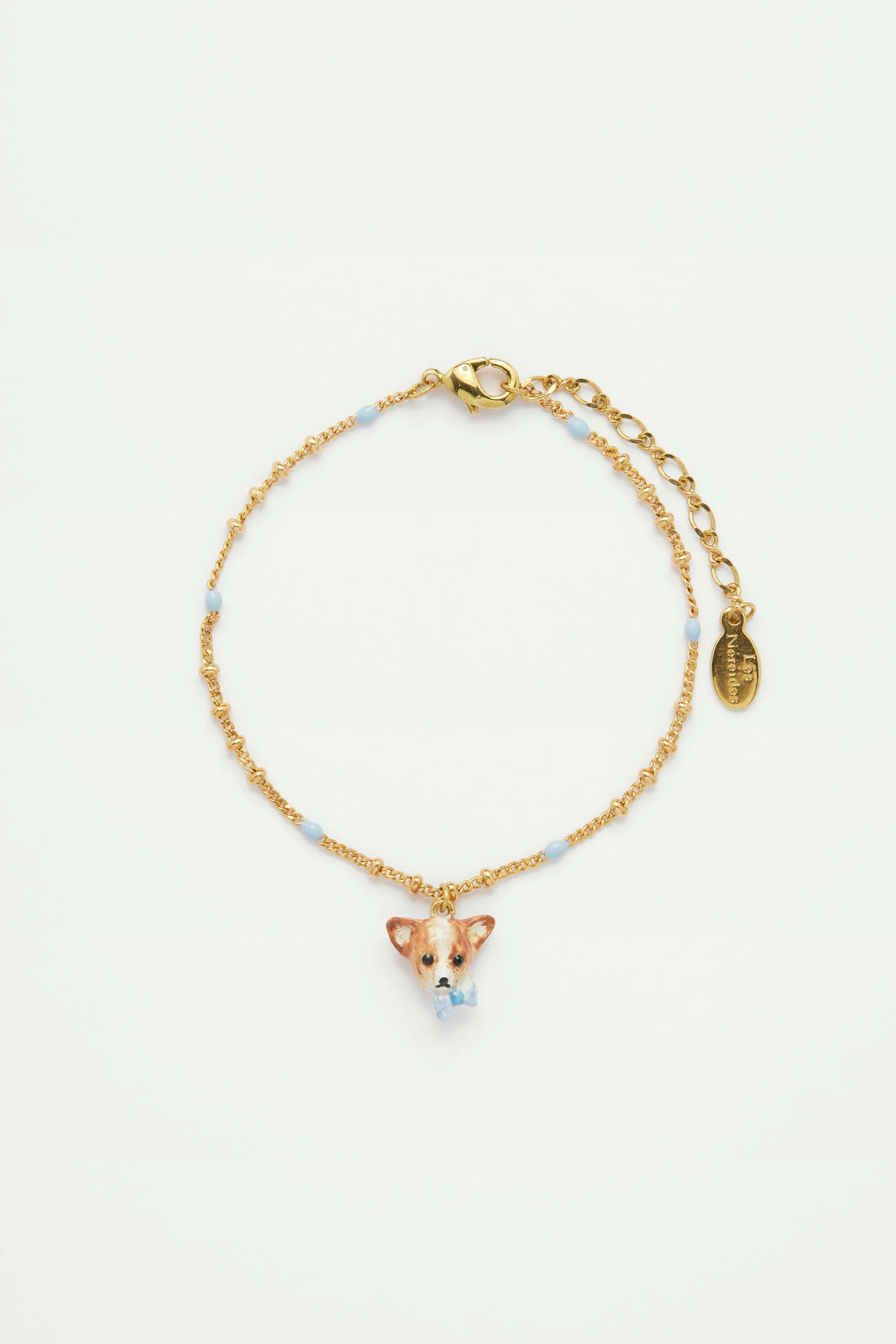 Bracelet pendentif chihuahua papillon | Bleu