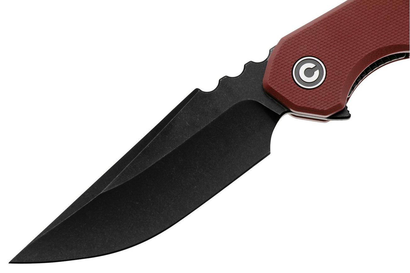 Civivi Bluetick C23050-2 Blackwashed 14C28N, Burgundy G10, Nested Liner Lock, zakmes