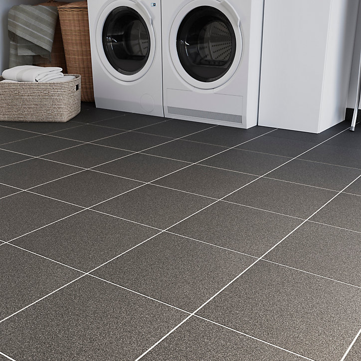 Carrelage sol anthracite 33 x 33 cm Porphyre