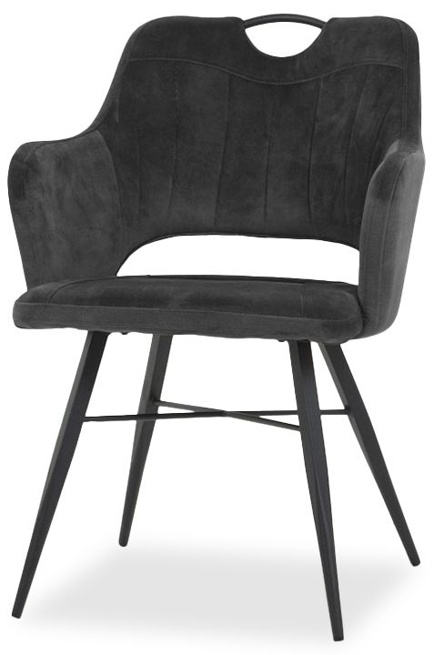 Eetkamerstoel antraciet Tirza B60 x D62 x H87 cm