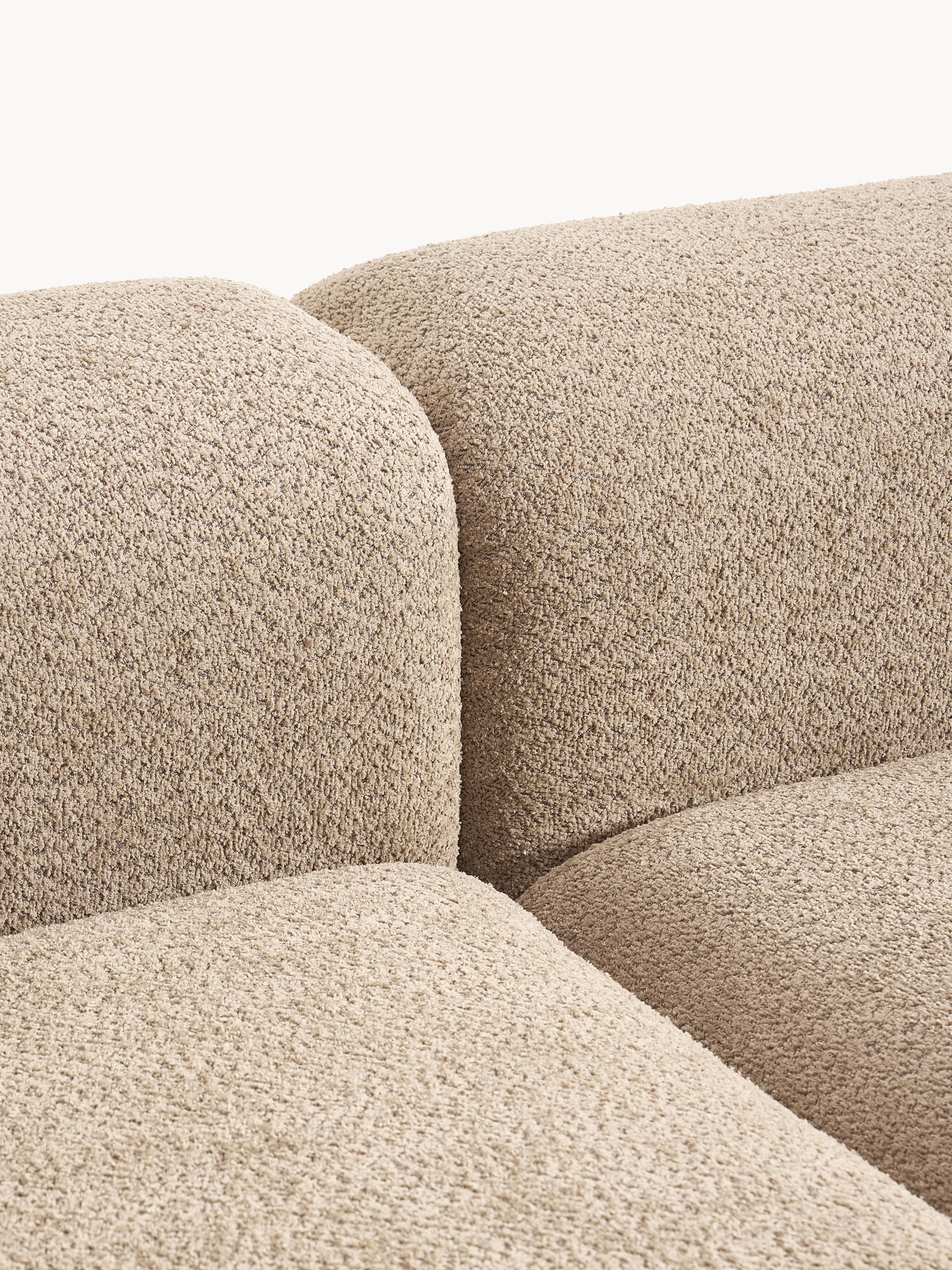 Modulaire hoekbank Natalie van teddy-bouclé