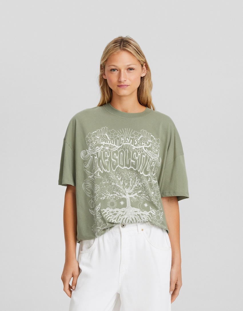 Camiseta de manga curta com estampa