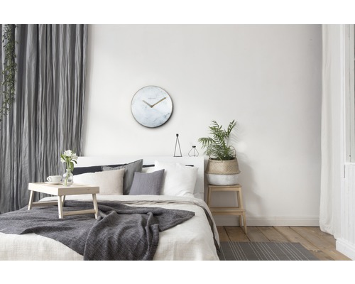 Wandklok Marmer wit/goud Ø 40 cm