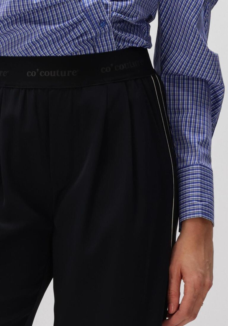 zwarte co'couture wijde broek amina split ll panel