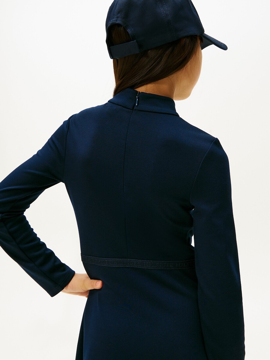 TOMMY HILFIGER<br>Vestido com gola alta e mangas compridas