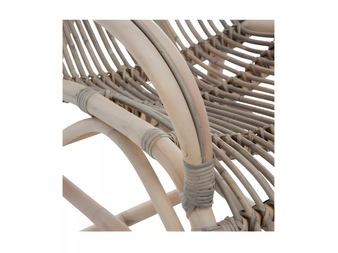 Rocking Chair Rotin Grisé - RICKY