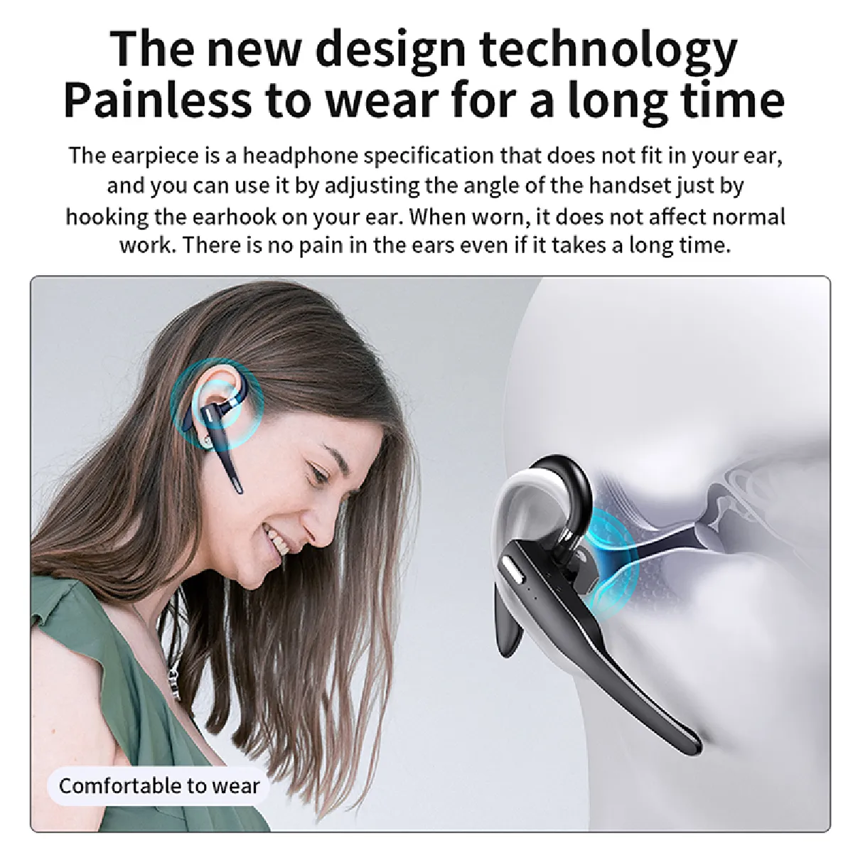 Universal Écouteurs Bluetooth Noir