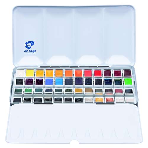Van Gogh Aquarellkasten mit 48 halben Näpfchen