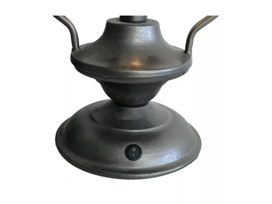 Lanterne lumière extérieur jardin à poser ancienne métal gris 45cm