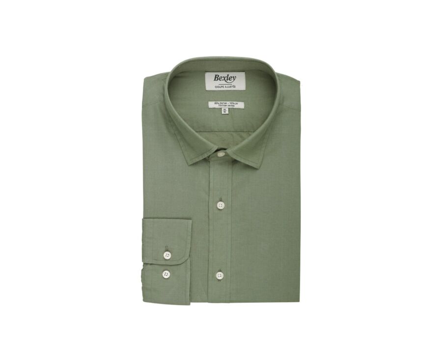 Chemise coton lin Vert Sauge - SILBERT