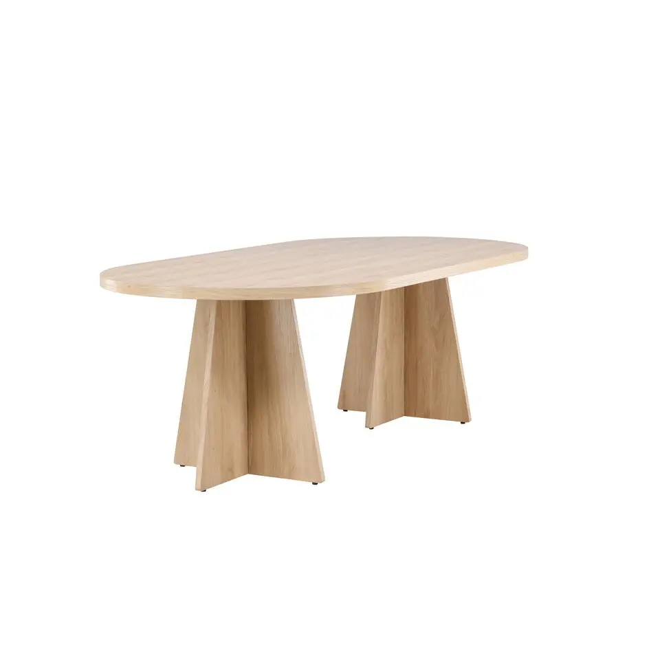 Eettafel Ovaal Naturel 220cm - Fineer - Scandinavisch - Tafel Bootcut
