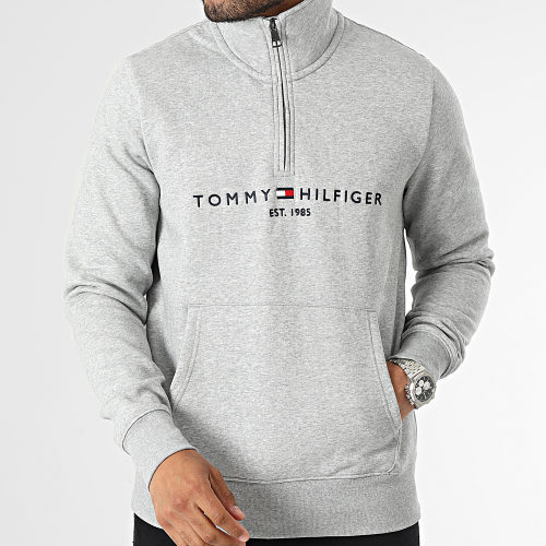 Sweat Col Zippé Logo 0954 Gris Chiné