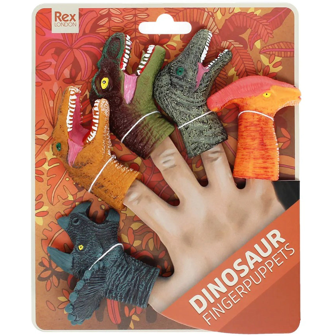 rex london vingerpoppetjes - dinosaur - 5st
