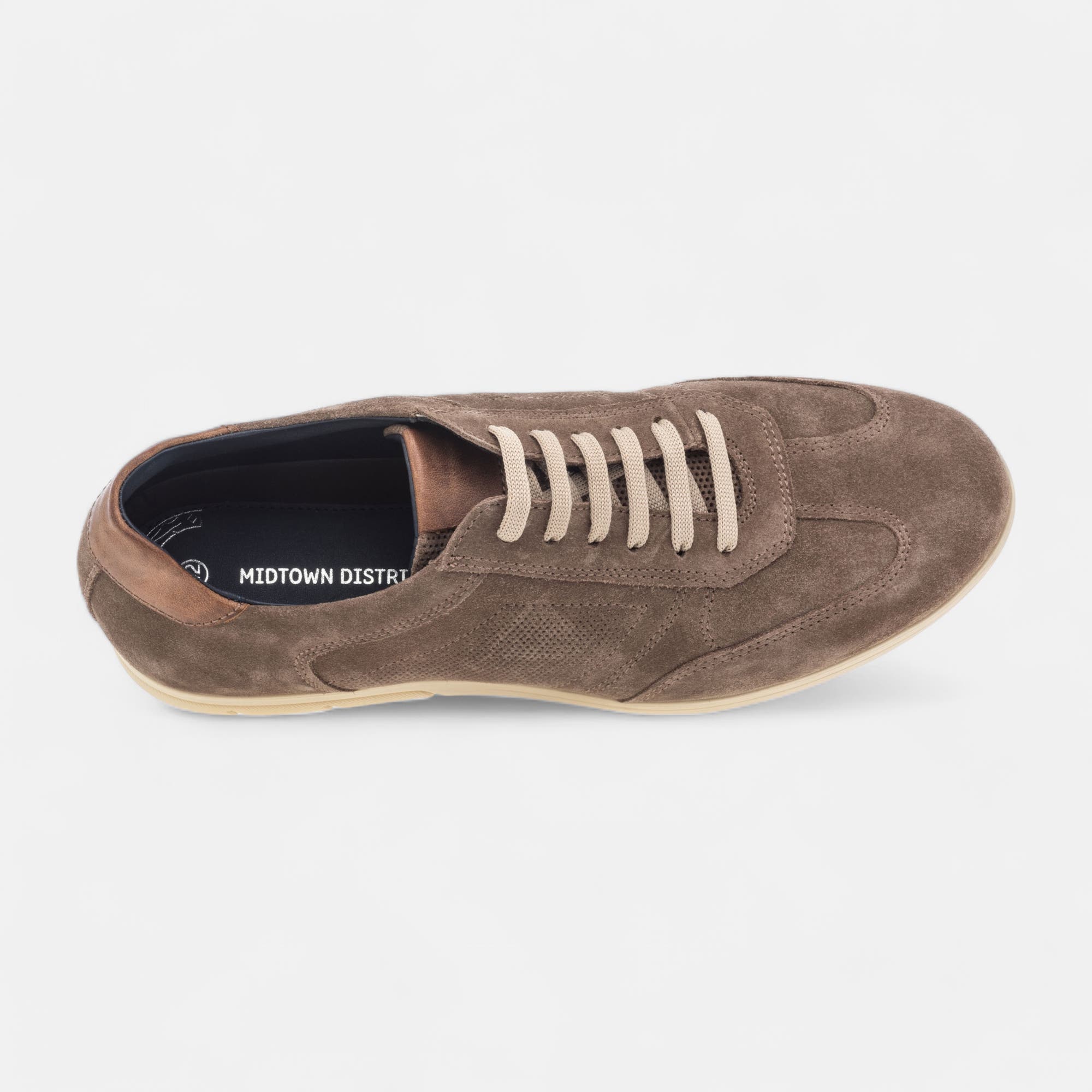 Baskets basses Homme en cuir taupe