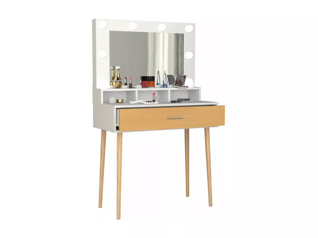 Coiffeuse miroir tiroir Lindas