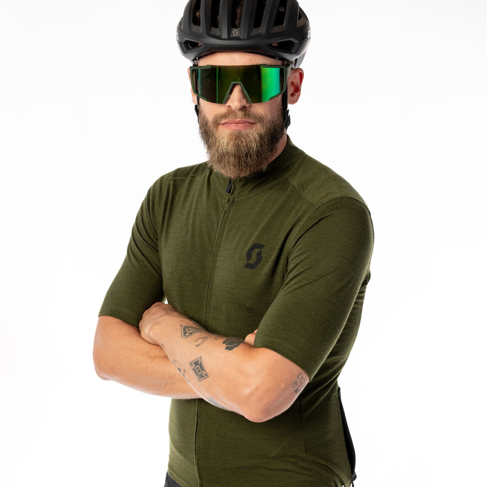 SCOTT Gravel Merino Kortærmet Jersey Grøn