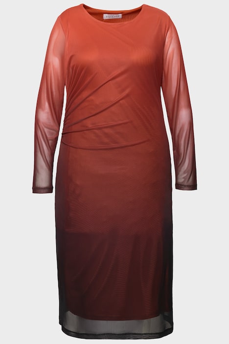 Maxikleid, Mesh, Slim Shape, Drapierung