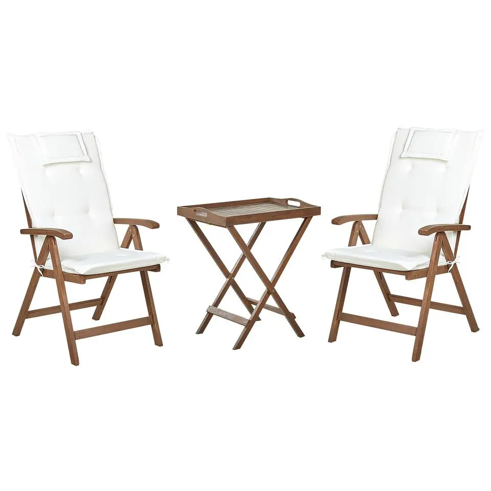 AMANTEA - Bistroset - Donkerhout/Wit - Acaciahout