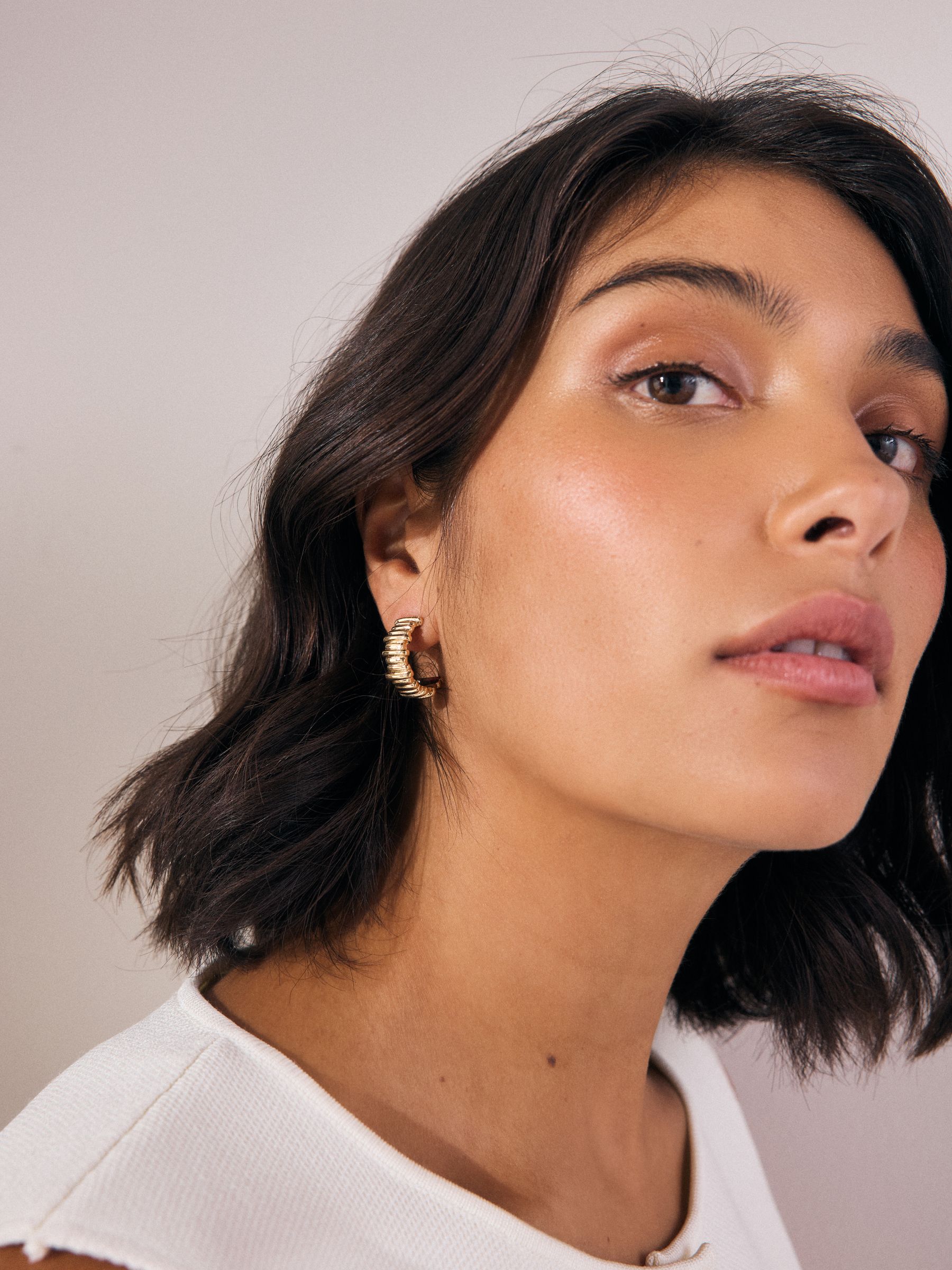 Goudkleurig - Ridged Hoop Earrings