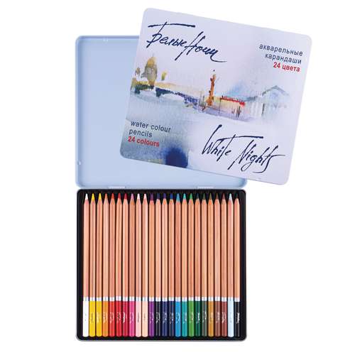 WHITE NIGHTS™ Künstler-Aquarellstifte-Sets, Metallkästen
