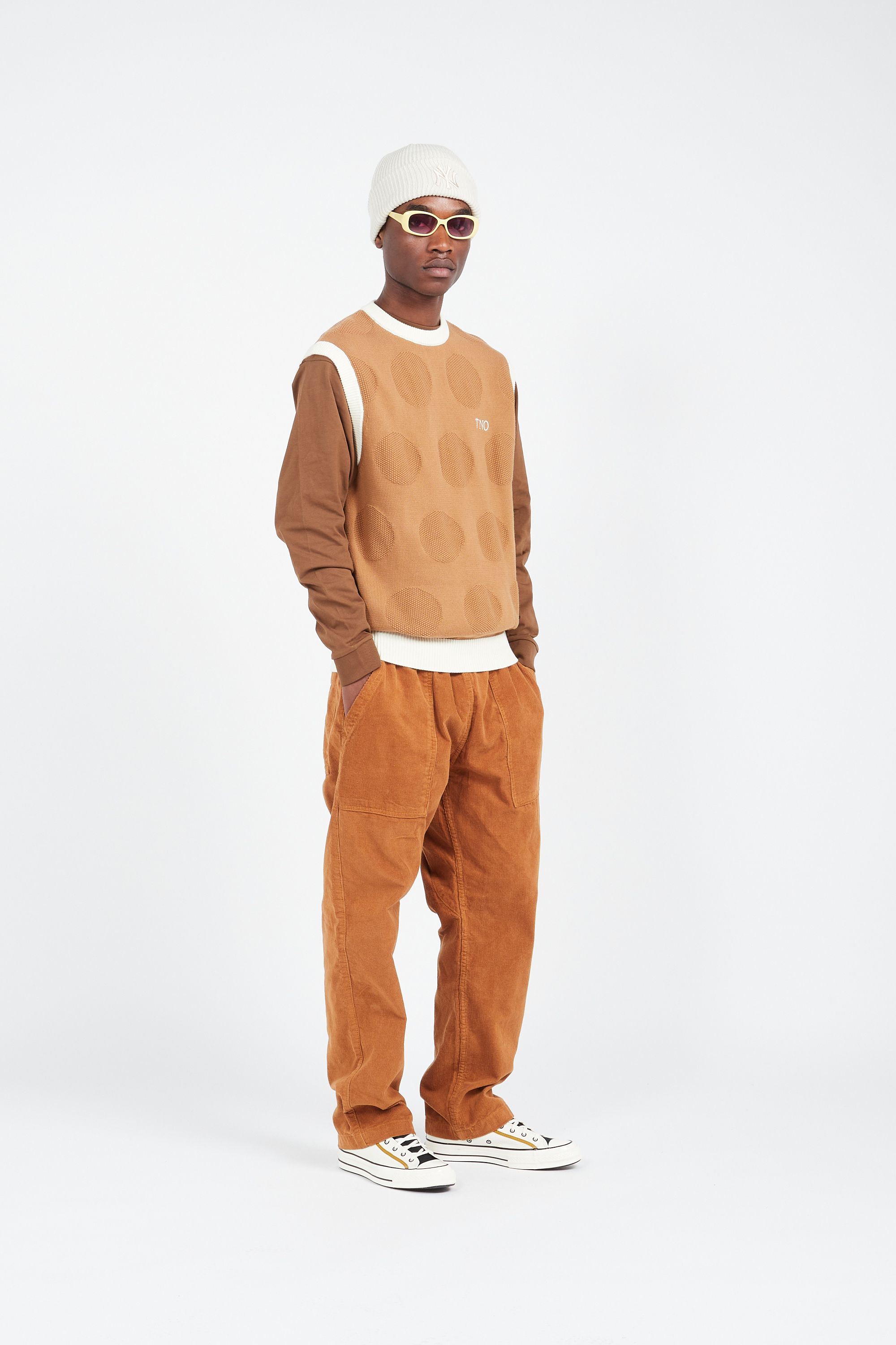 THE NEW ORIGINALS Pull DOTS KNIT Marron