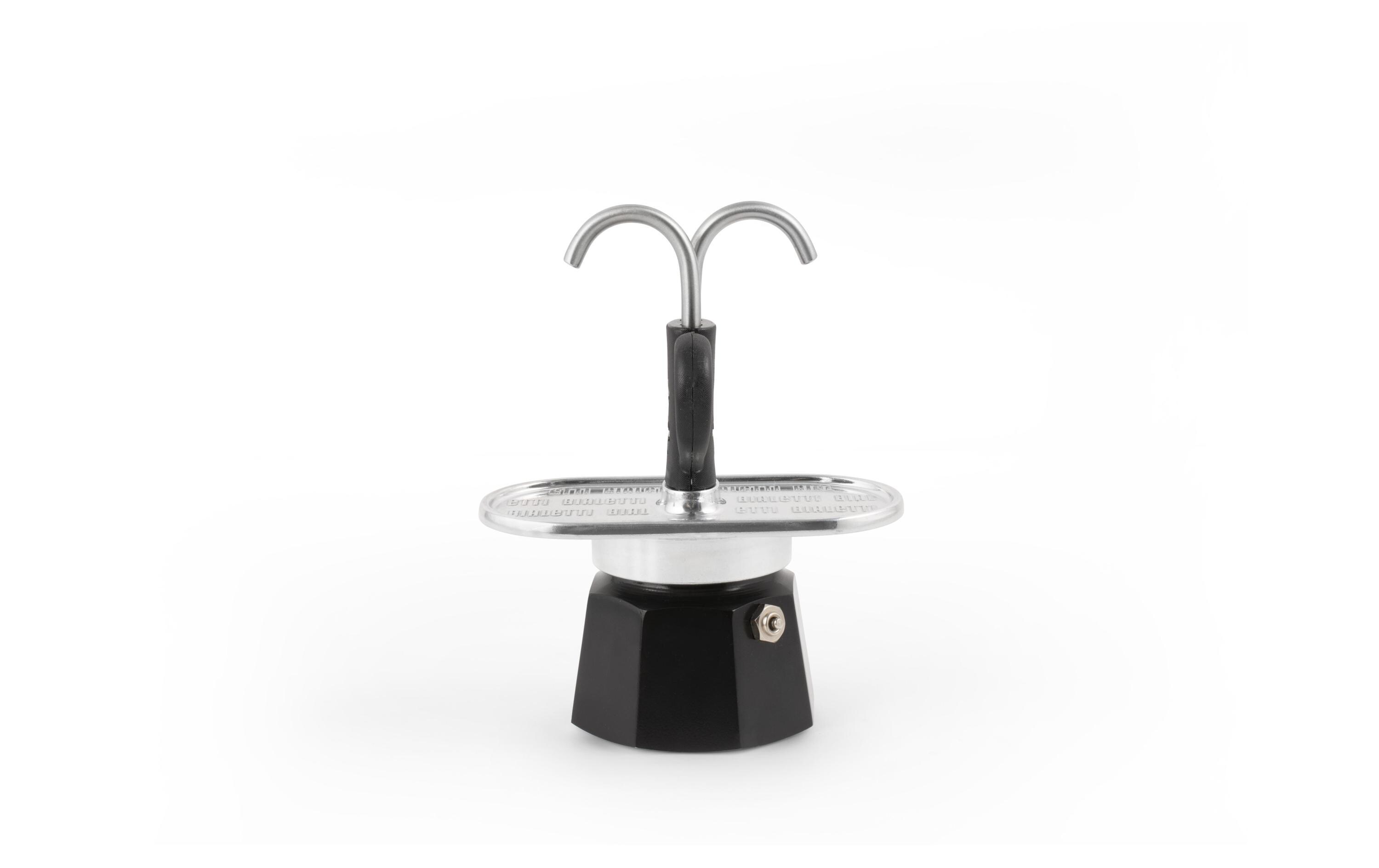 Espressokocher New Mini Express 2 Tassen, Schwarz/SilberItalienische Espressokanne – ein Design-Klassiker