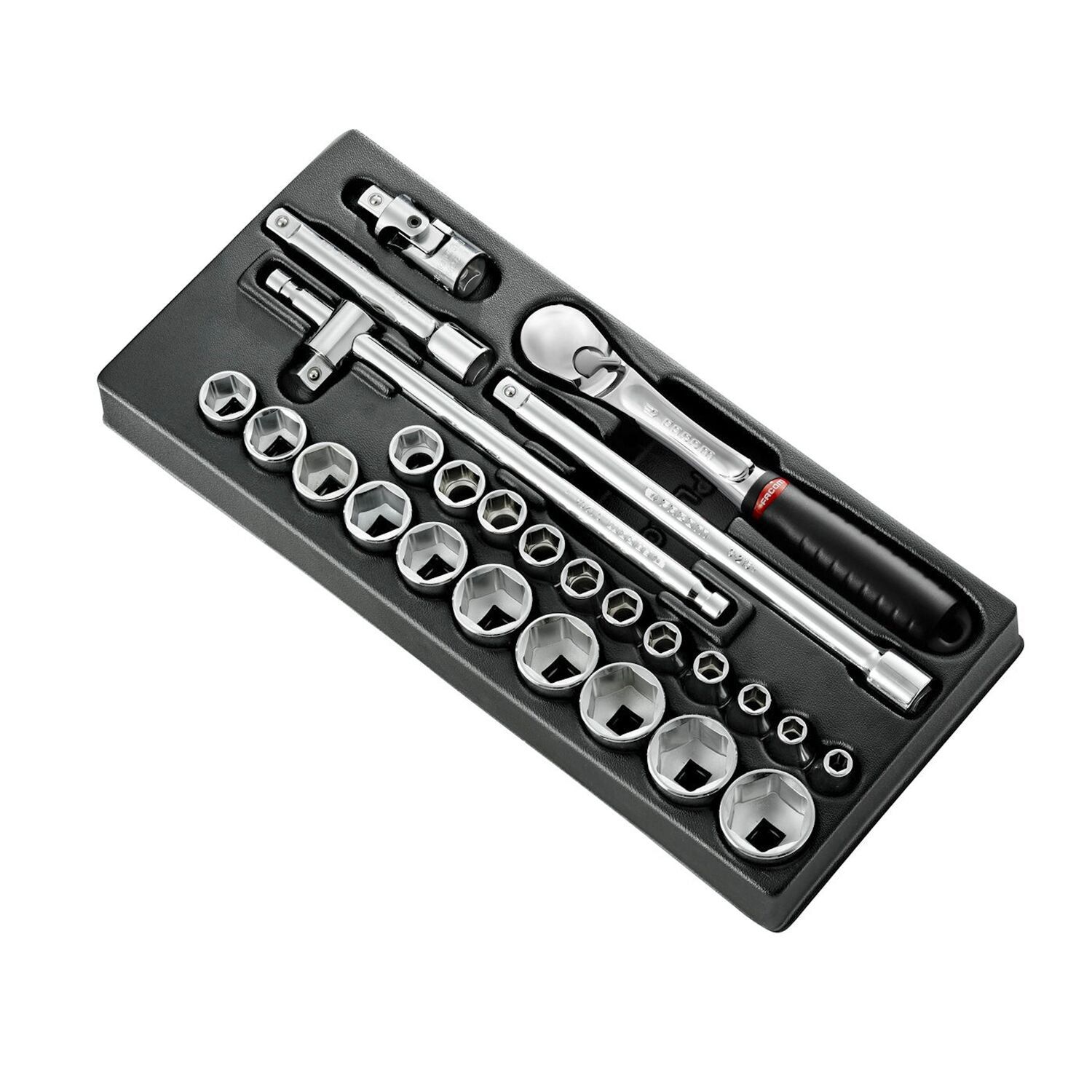 Facom Module Zeskant metrische doppen 1/2” met Ratel SL.161B - 26-delig - MOD.SL161-46