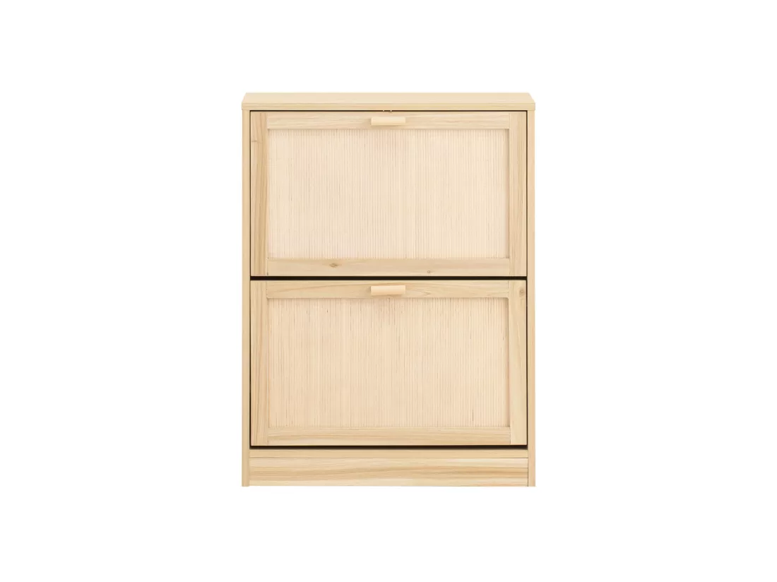 SoBuy Armoire à Chaussures 2 Abattants, Commode à Chaussures, Étagère à Chaussures, Meuble de Rangement à Chaussures avec 2 portes, Meuble d'entrée 60 x 24 x 80 cm, FSR160-N