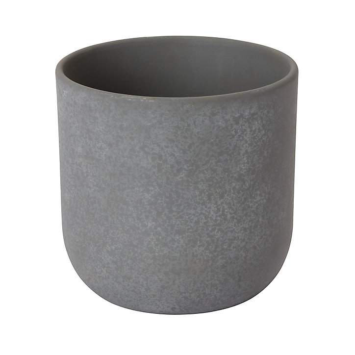 Pot rond béton finition mouchetée brillante ø12 cm