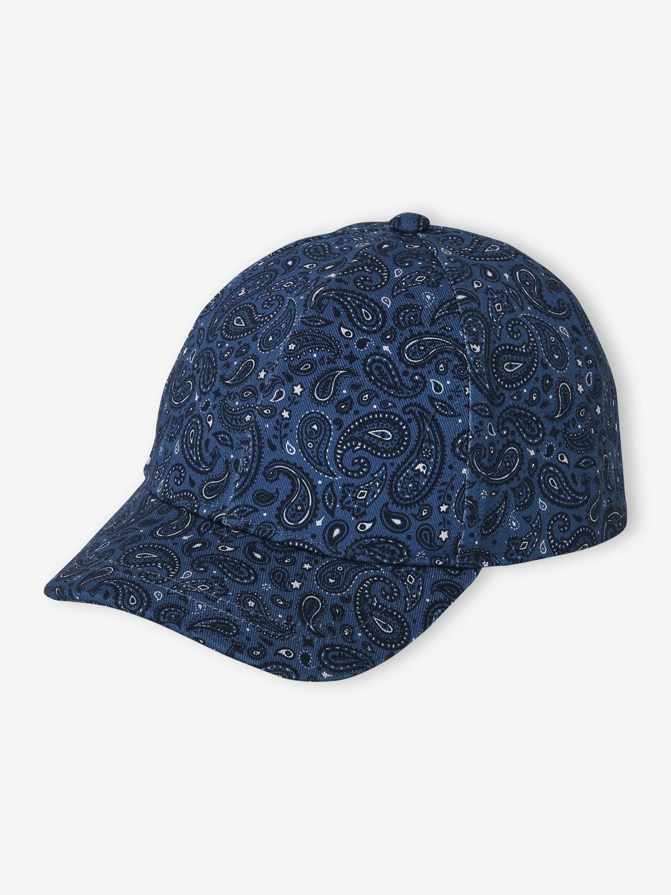 Boné azul marinho estilo bandana estampado para meninos