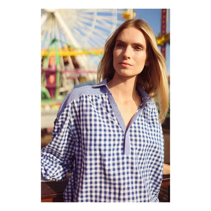Paolina Blouse Carreaux | Bleu
