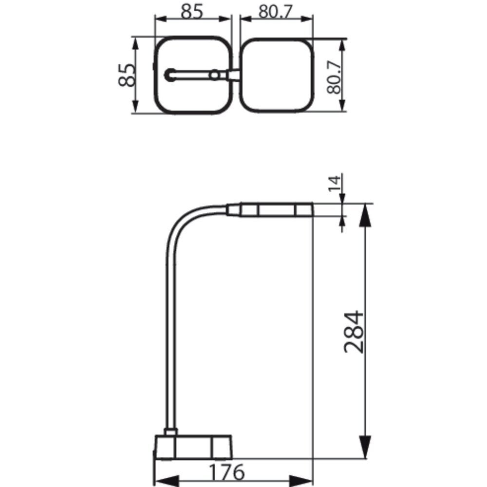 LED oplaadbare tafellamp Rock in wit 5W 90lm