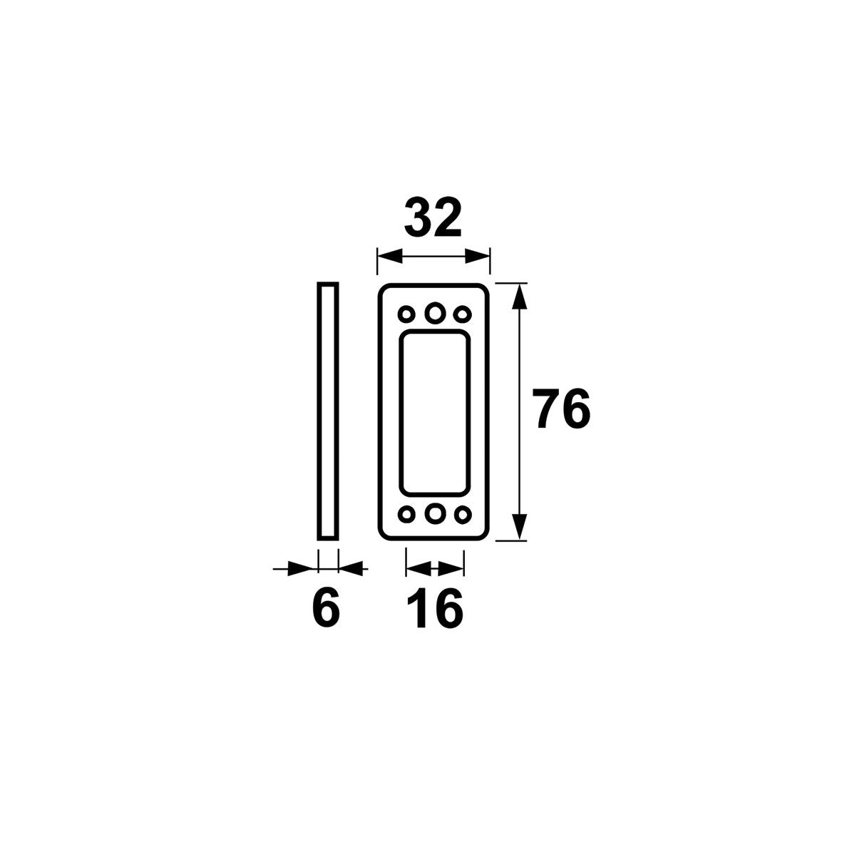 AXA 3305 Onderlegplaat 6mm voor serie 3309, 3308, 3302 - 3305-60-95/E