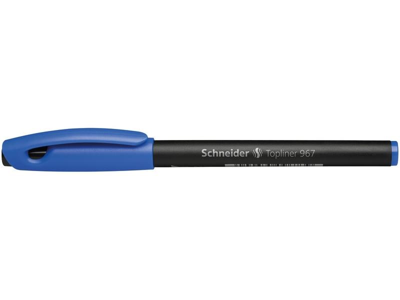Schneider Fineliner 967 0.4 mm, Blau, 1 Stück Fineliner mit metallgefasster Schreibspitze