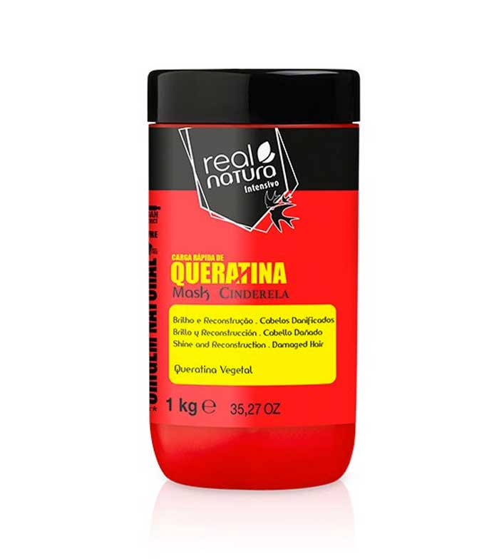 Real Natura - Máscara capilar Cinderela carga rápida de queratina 1kg - Cabelos danificados