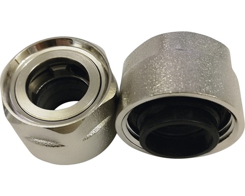 Knelkoppeling 15 mm nikkel 2 stuks