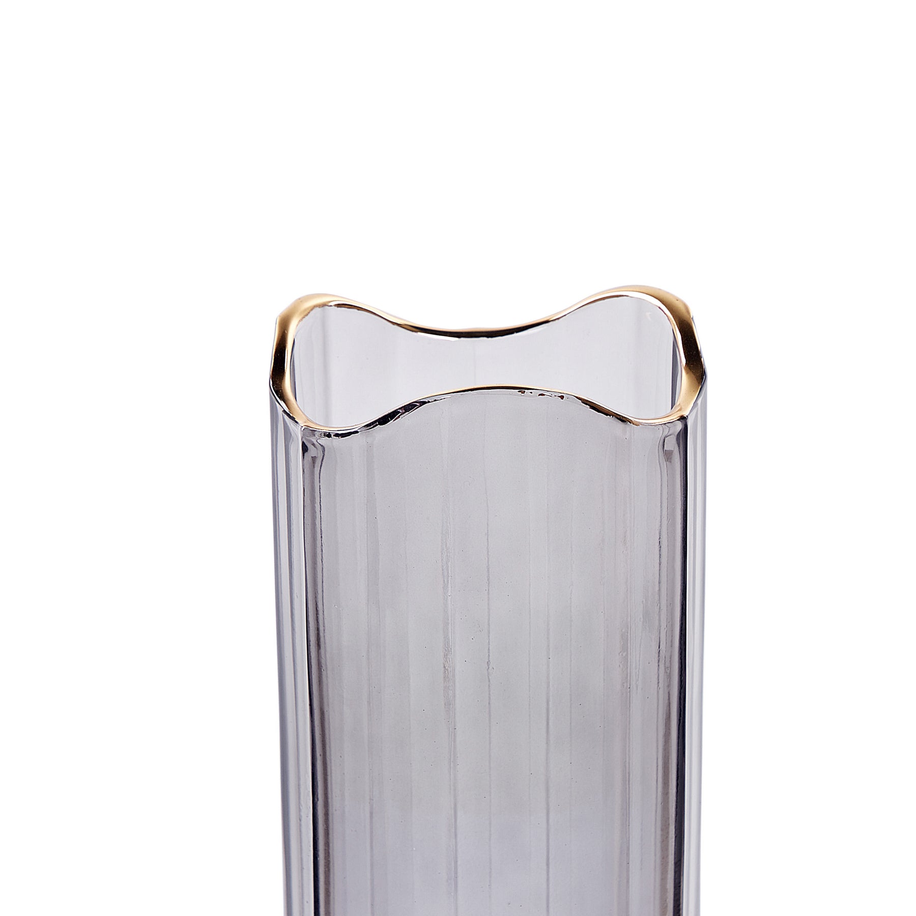 Beliani - PERDIKI - Decoratieve vaas - Grijs - Glas