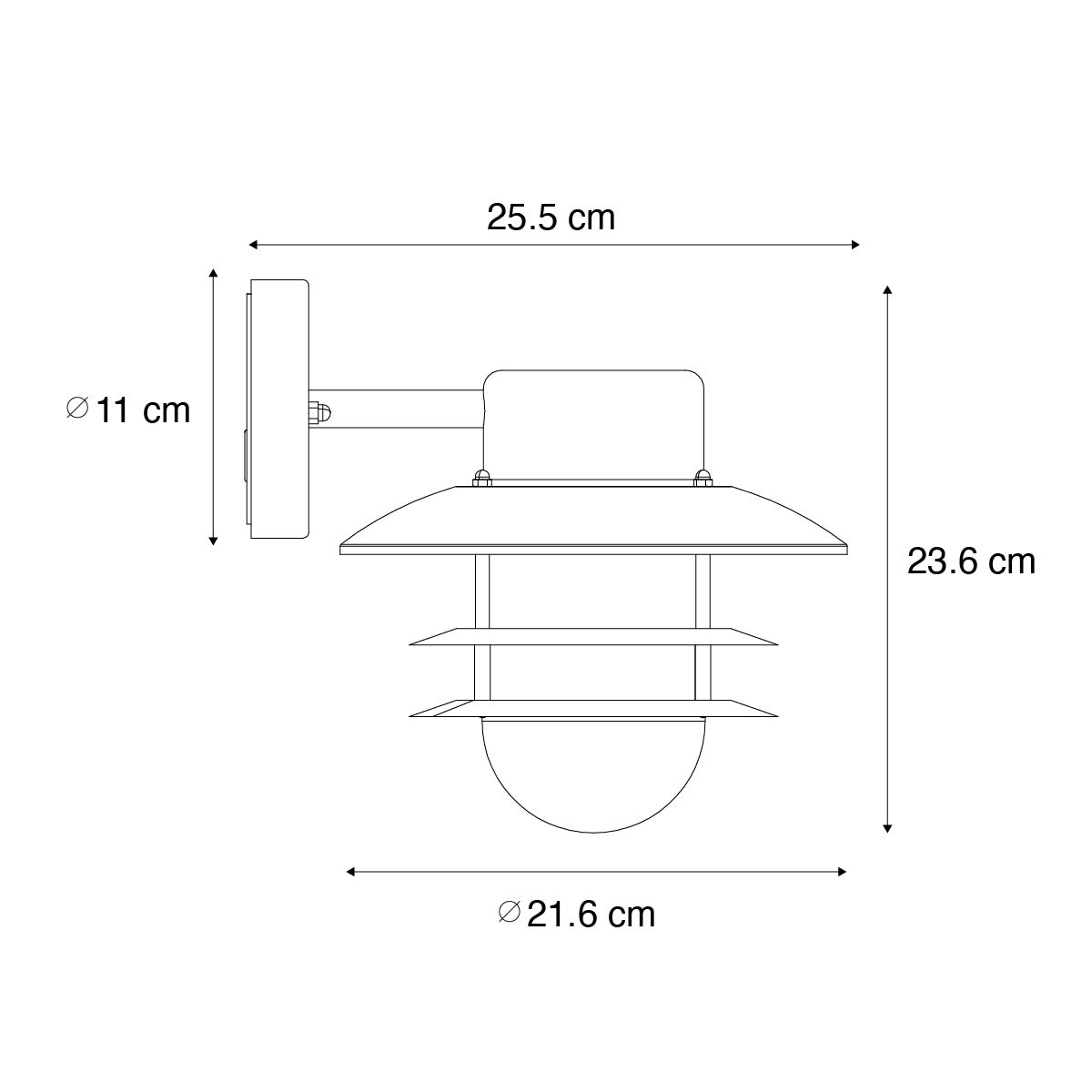 Industriële wandlamp staal IP44 - Shell