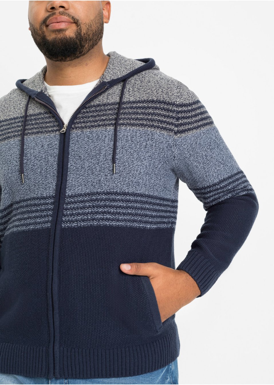 Gilet en maille à capuche