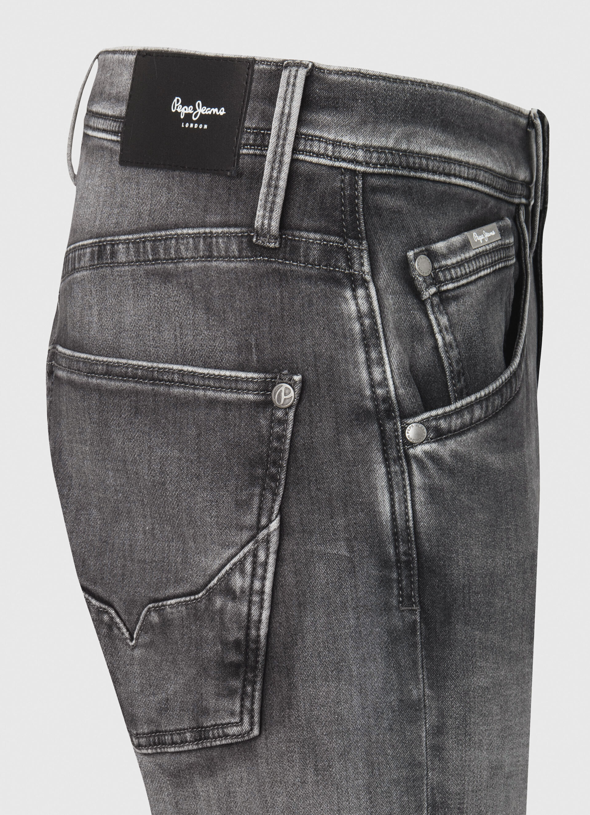 Calça jeans estilo esportivo com cintura regular - jeans