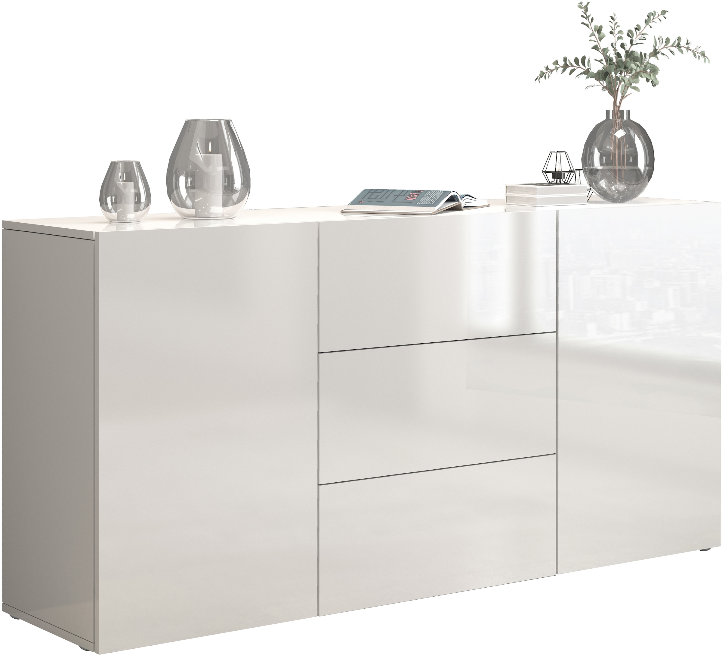 INOSIGN Sideboard »Egypt, Kommode, Schrank, Kredenz,  grifflos« 2 Türen, 3 Schubkästen, kompl. Hochglanz lackiert Breite 160