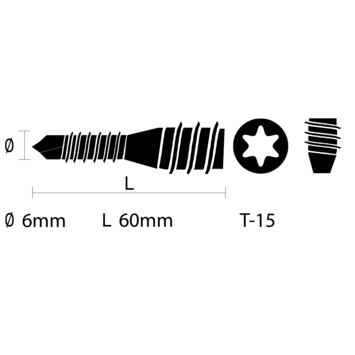 KARWEI afstandschroef 6x60 mm (15 stuks)