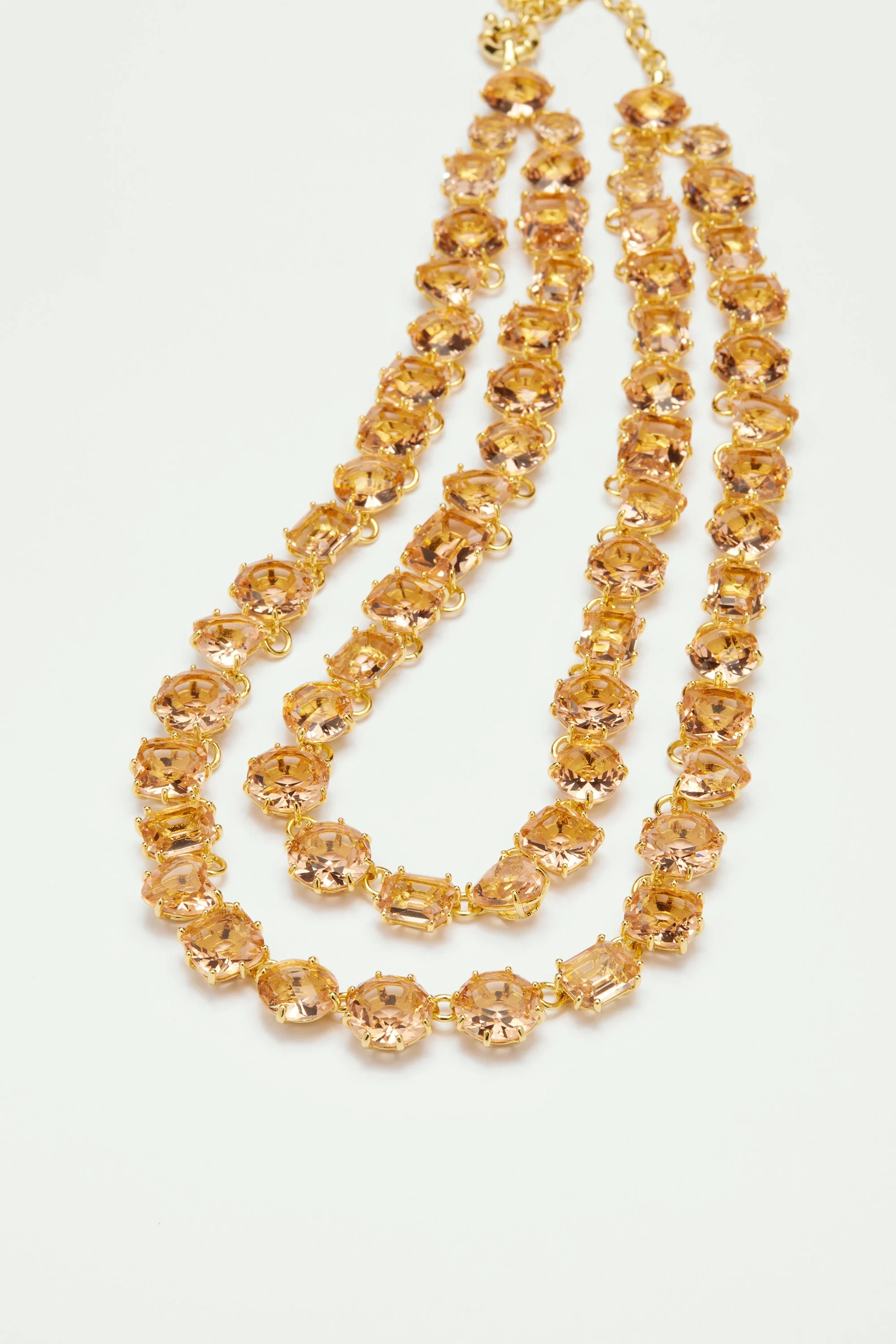 Collier plastron deux rangs la diamantineabricot | Rose