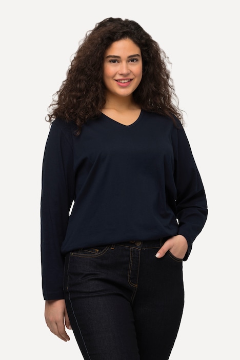 Shirt, V-Ausschnitt, Relaxed, Langarm