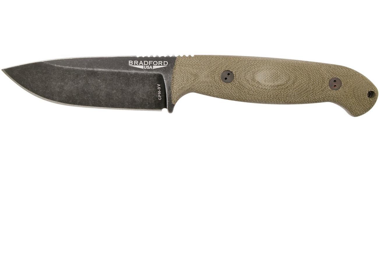Bradford Guardian 4.5, 3D OD Green Micarta Guardian 4.5 CPM 3V, Sabre Nimbus 4.5S-102N