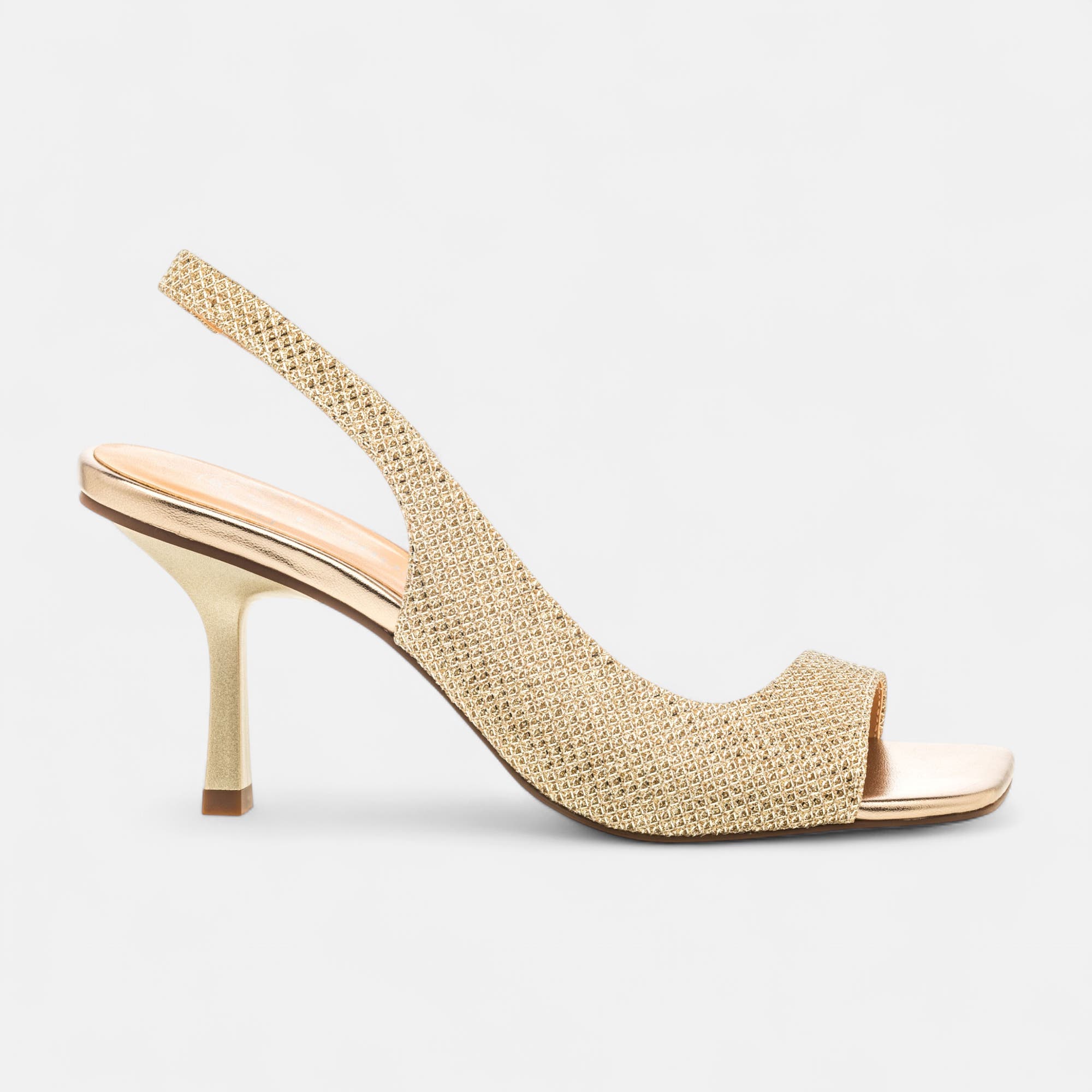 Nu-pieds à talon Femme or