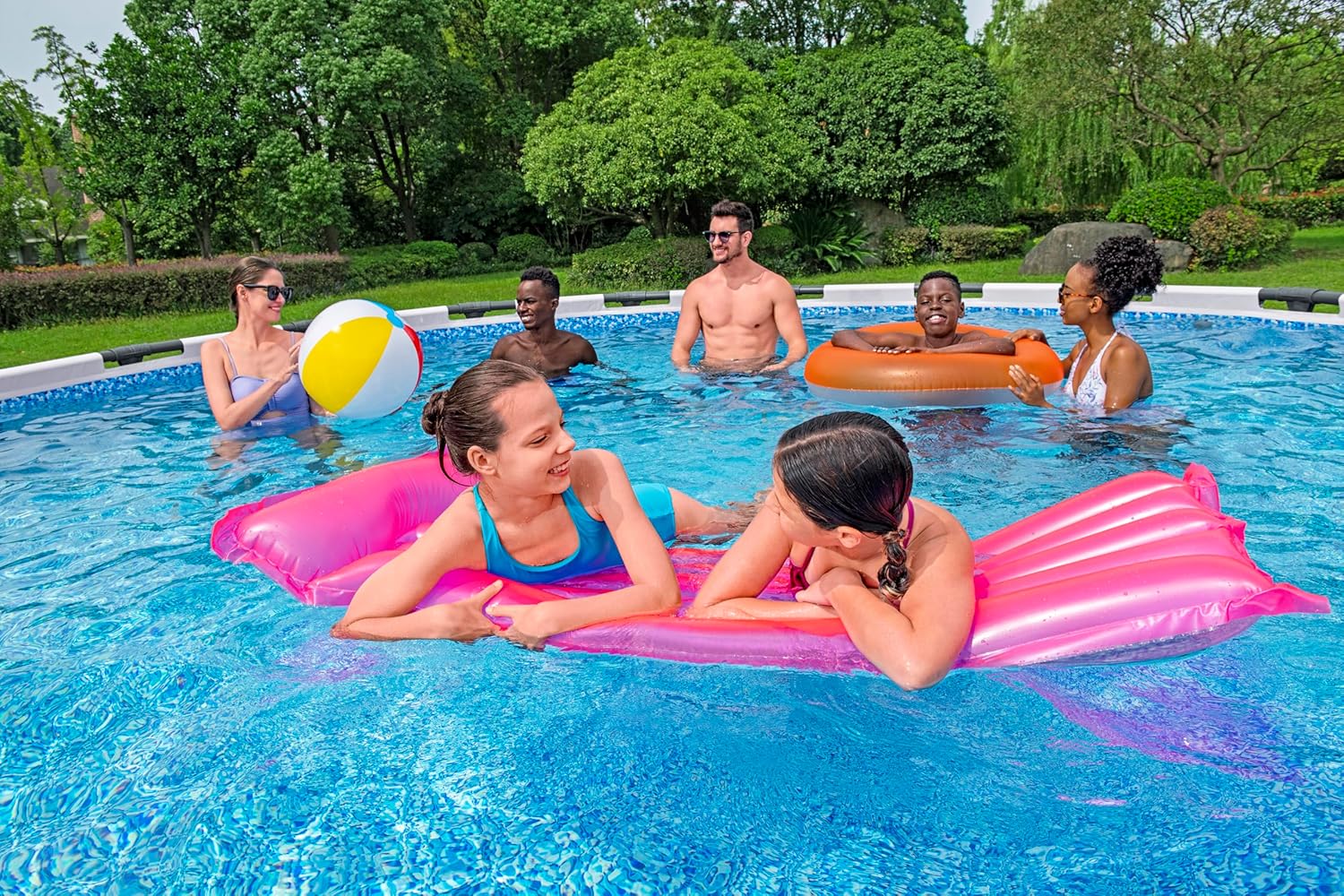 Bestway Steel Pro Max Frame Kit Piscine avec Pompe à Filtre Ø 366 x 100 cm, Gris Clair, Ronde
