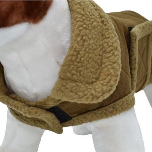 Casaco de nobuck marrom leal para cães