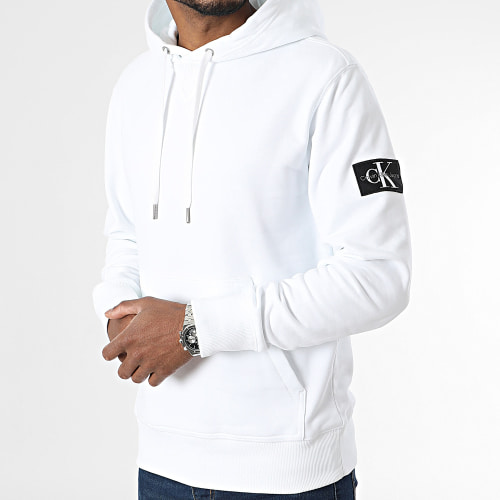 Sweat Capuche Badge 3430 Blanc