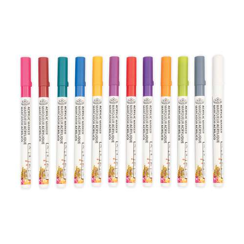 Royal & Langnickel® ACRYLIC MARKER – 12er Set Jewel, Fine Tip